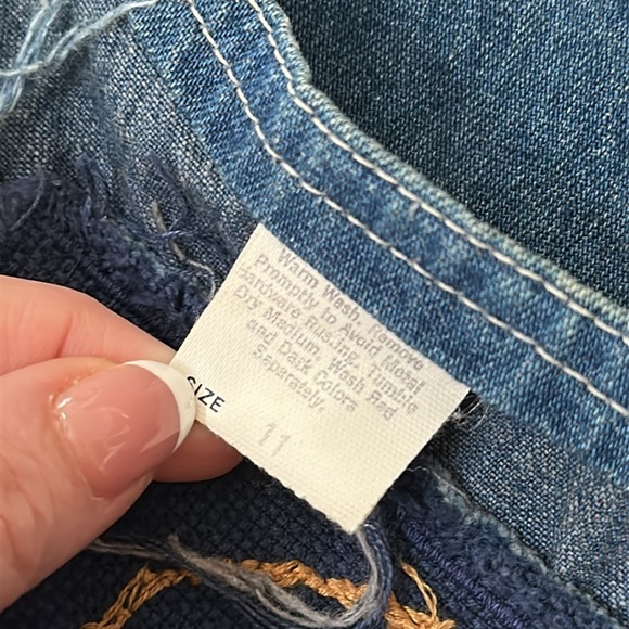 Osh Kosh Vintage Rare Women’s Embroidery Denim Overalls Farmcore Casual Dress 11 - Picture 12 of 13